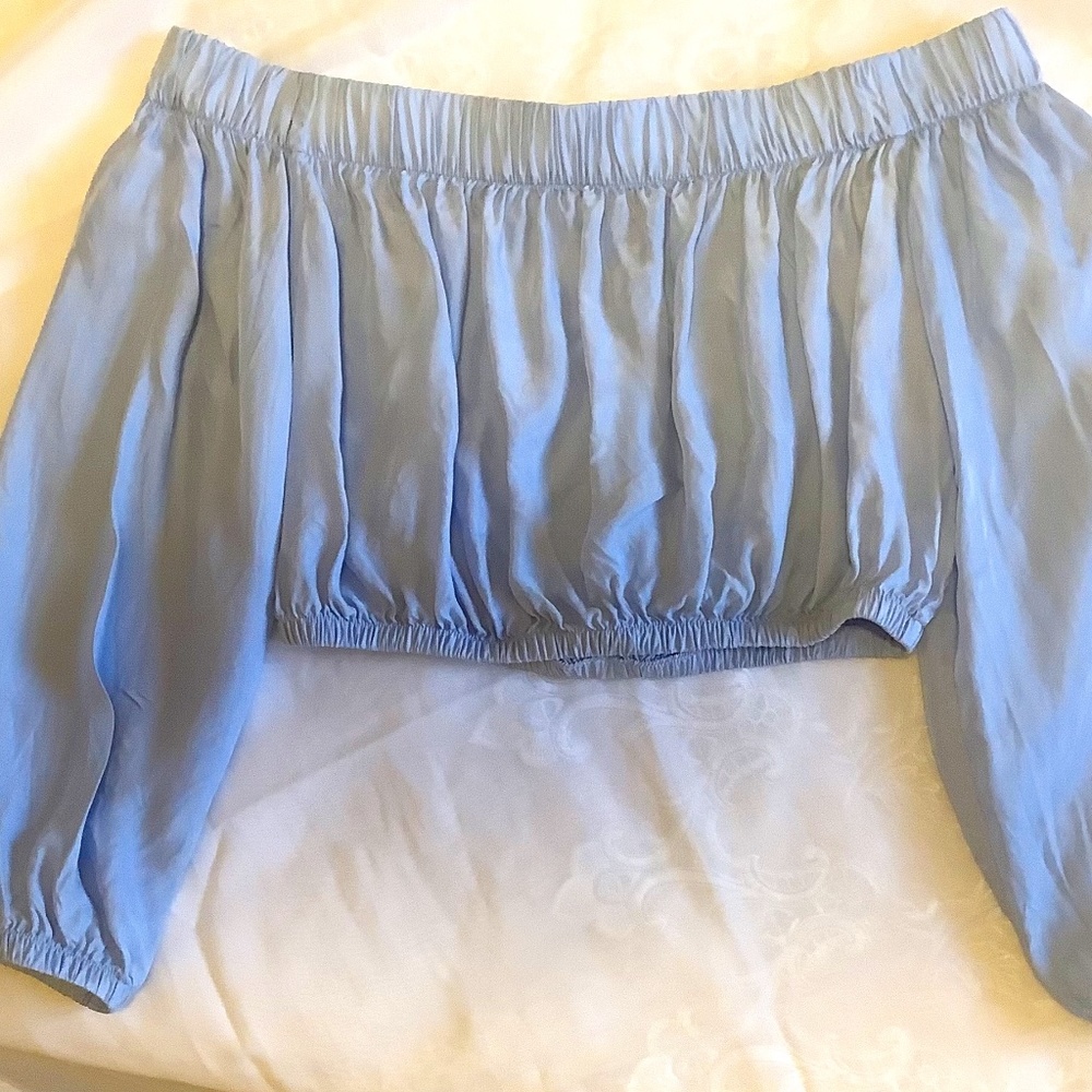 ICONE BOHO BLUE OFF SHOULDER TOP